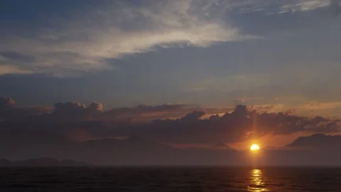 3D render. UFO over the mountains and sea Stock Footage 168371439