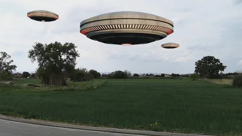 3d render UFO sighting concept Stock Footage 119116576