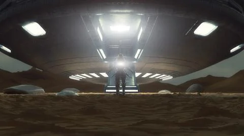 3d render. UFO spaceship concept Stock Illustration