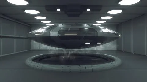 3d render. UFO spaceship concept Stock Illustration