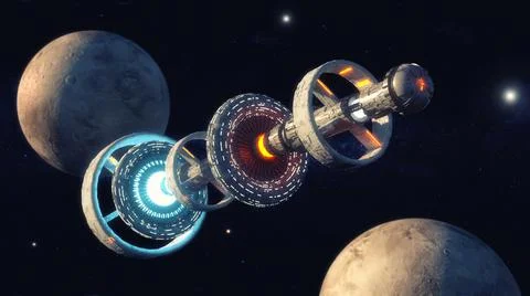 3d render. UFO spaceship concept Stock Illustration