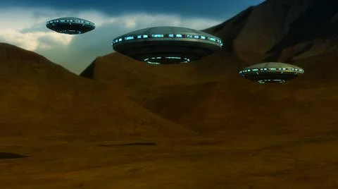 3d render. UFO spaceship concept Stock Illustration