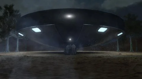 3d render. UFO spaceship concept Stock Illustration