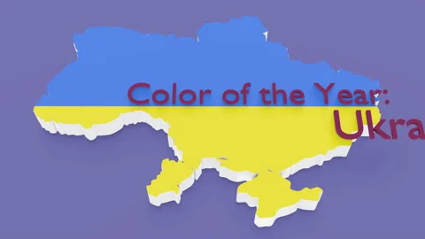 3d render Ukraine color of the year Stock Footage 171230362