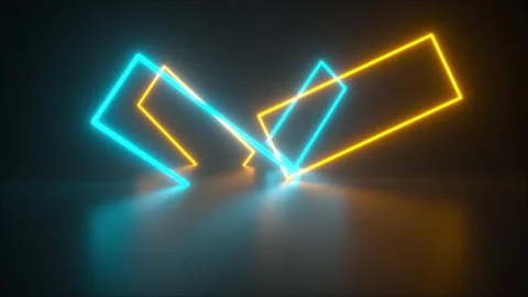 3d render of ultraviolet background from rectangular geometric neon shapes Stock Footage 140223299