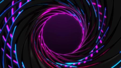 3d render, ultraviolet neon light, pink blue spiral, abstract minimal backgro Иллюстрация