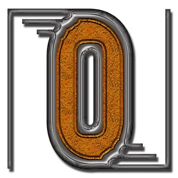 3D render of unique double metal ornament number Stock Illustration