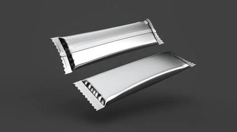 3d render of Universal mockups of blank packaging sticks, Front and back view Stock Photos