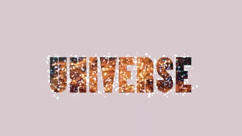 3D render of universe text with glowing particles creating cosmic abstract Stock Footage 334446062