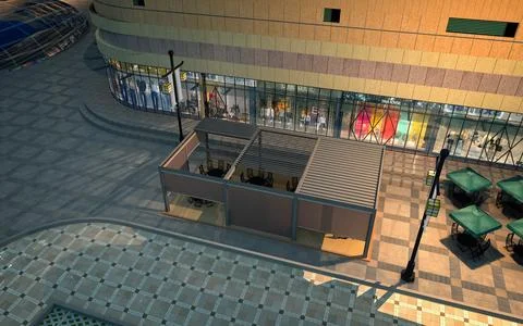 3d render urban view at night Stock Illustration