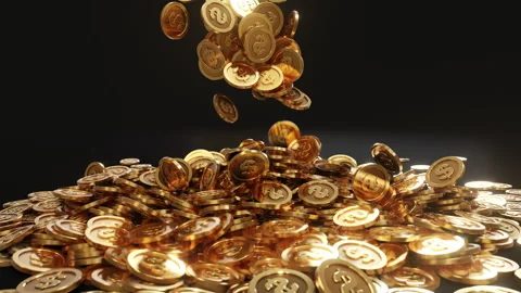 3D render of US dollar coins falling. Stock Footage 307575714