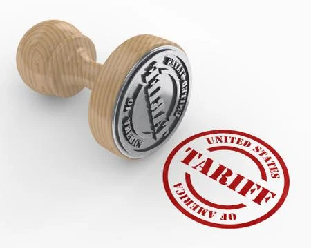3d render of USA trade tariff stamp Stock-Illustration