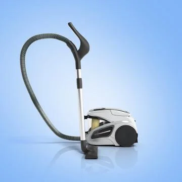 3d render of vacuum cleaner on blue gradient background Stock Illustration