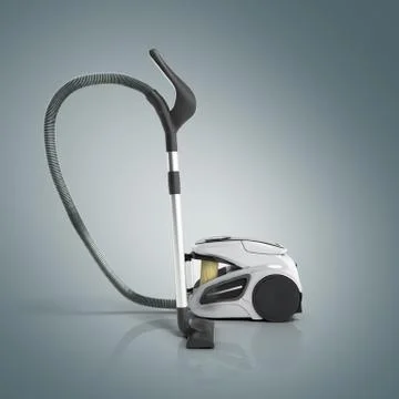 3d render of vacuum cleaner on grey gradient background Stock Illustration