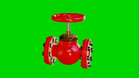 3d render of a valve rotating on a green background Stockbeeldmateriaal 242447473