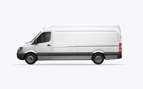 3D render van on a white background Stock Illustration