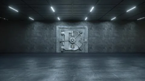 3d render The Vault Door In Bank Stockillustratie