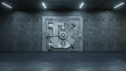 3d render The Vault Door In Bank イラスト素材