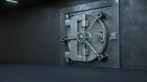3d render The Vault Door In Bank Stock Illustration