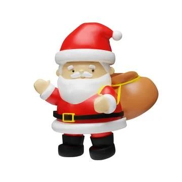3D render vector Santa with santa sack Stock Illustration