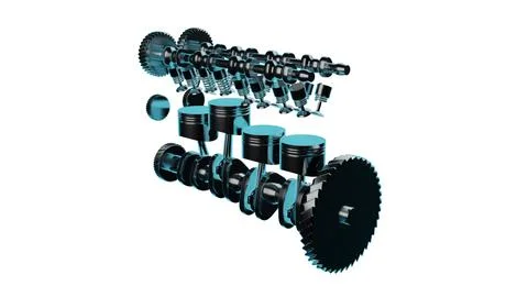 3D render of vehicle engine Stock Illustration