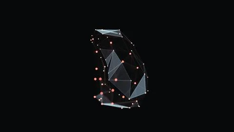 3d render of a vibrant, low-poly spleen over dark background Stock Illustration