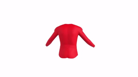 3D render of a vibrant red long-sleeve shirt design 스톡 동영상 285924844