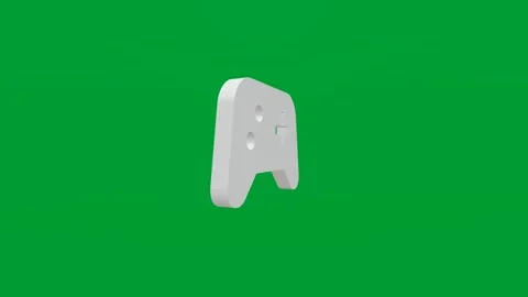 3D render of video game controller icon on chroma key green screen background Stock Footage 335459490