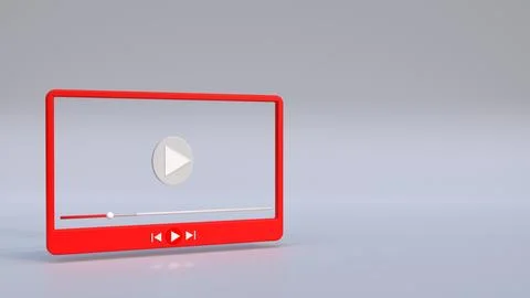 3d render video player, concept for entertainment service advertising Stock Illustration