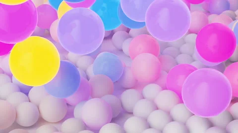 3d render video of a playful array of pastel-colored spheres. Stock Footage 282024935