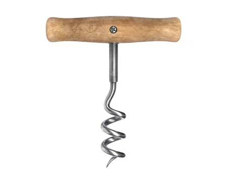 3D render of vintage cork screw isolated on white Stock Illustration