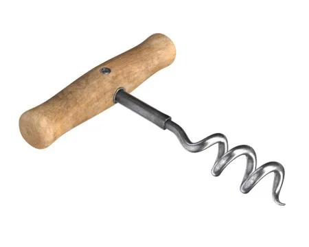 3D render of vintage cork screw isolated on white Stock Illustration
