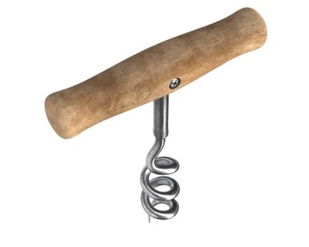 3D render of vintage cork screw isolated on white Stock Illustration