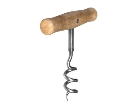 3D render of vintage cork screw isolated on white Stock Illustration