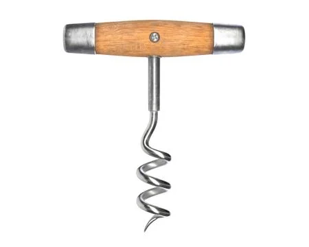 3D render of vintage cork screw isolated on white Stock Illustration