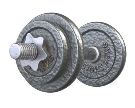3D render of vintage dumbbell isolated on white Stock Illustration