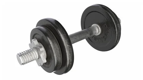 3D render of vintage dumbbell isolated on white Stock Illustration
