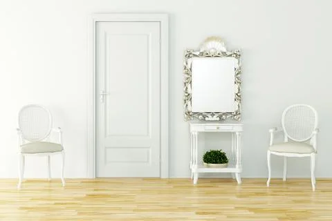 3d render of a vintage interior design Stock Illustration