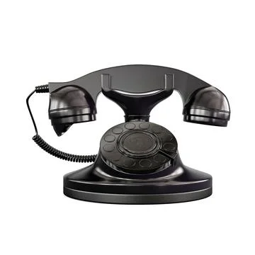 3D render of a vintage wired phone isolated on a white background Stock Illustration
