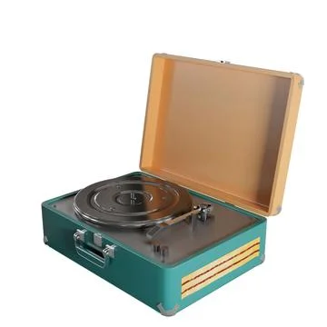 3D-render of a vinyl record player against a white background Stock Illustration