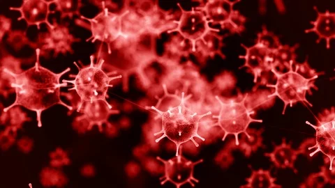 3d render Virus of flu or microorganism. Rapid multiplication of bacteria Inf Stock Footage 123580122