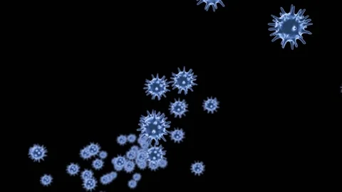 3d render virus flying as airborne transmission Video stock 156124908
