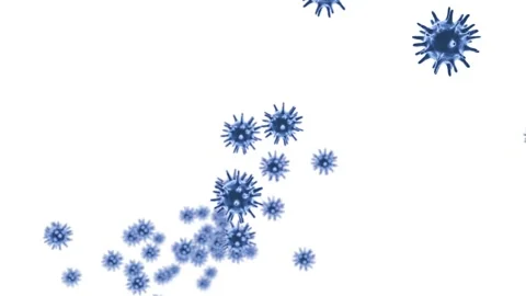 3d render virus flying as airborne transmission Stock Footage 156280603