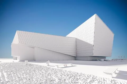 3d render, visualization of modern ,  commercial building Stock Illustration