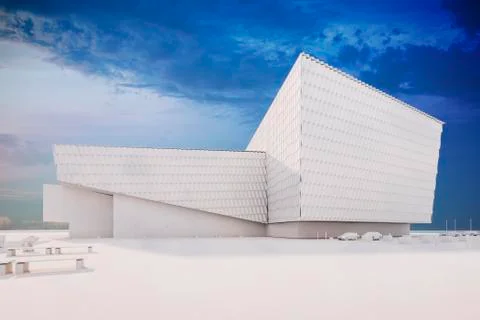 3d render, visualization of modern ,  commercial building Stock Illustration