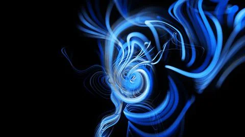 3d render. Visualization of neural network operation bg. Abstract lines of light Stock Illustration