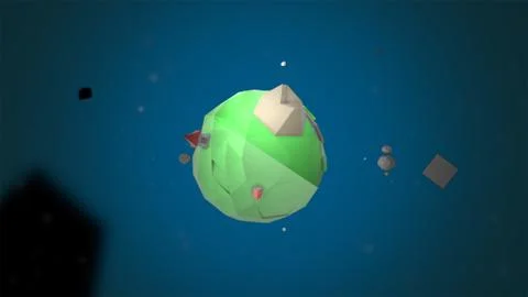 3d render. Visualization of planet appearing after great space explosion in Stock Illustration