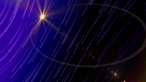 3D render visualizing creativity displaying golden starburst lens flare and Vidéo 308025446