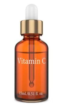 3d render of vitamin C bottle with dropper Stock Illustration