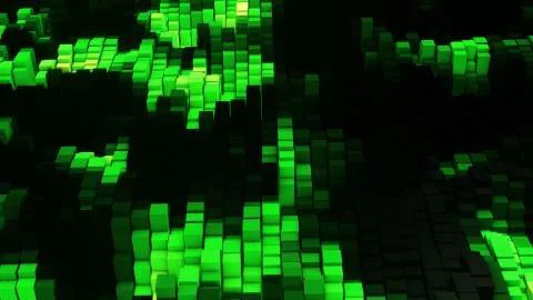 3D render Vj green glow equalizer Stock-Illustration
